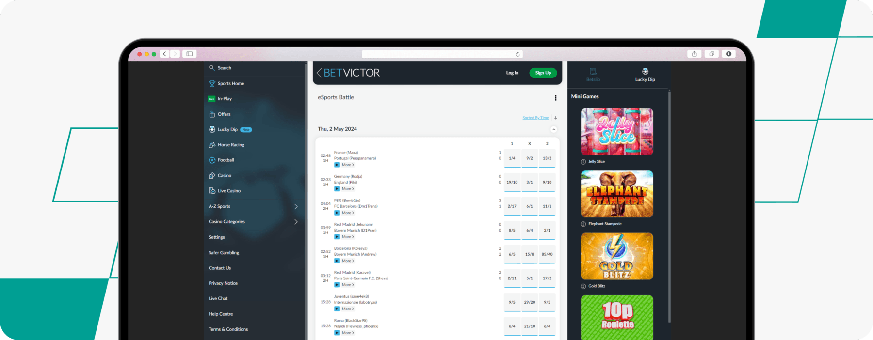 betvictor FIFA betting desktop screenshot