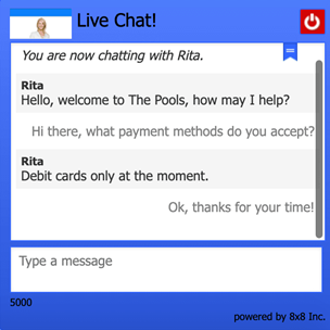 the pools live chat