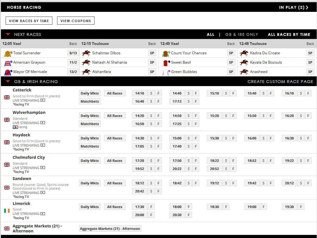 Spreadex Horse Racing Spread Betting Screenshot