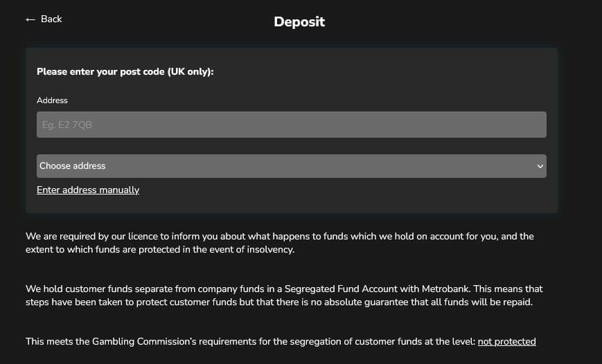 BetGoodwin Deposit Screenshot