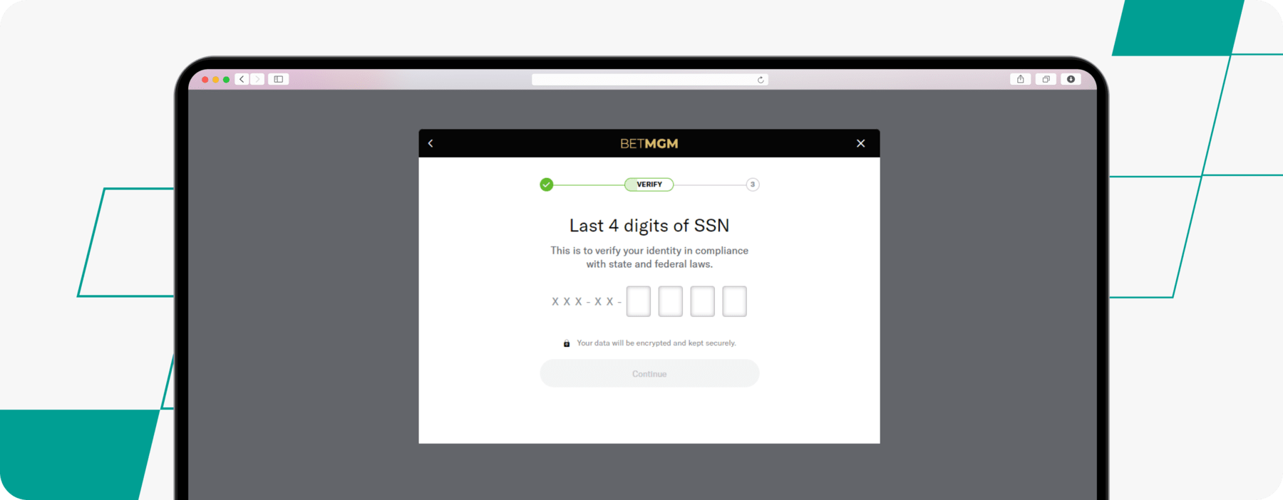 Screenshot of BetMGM Registration Process Part 5 desktop