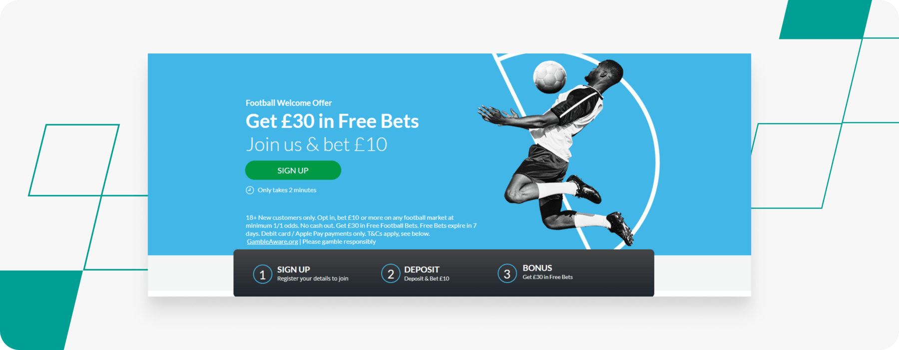 screenshot of betvictor football welcome offer